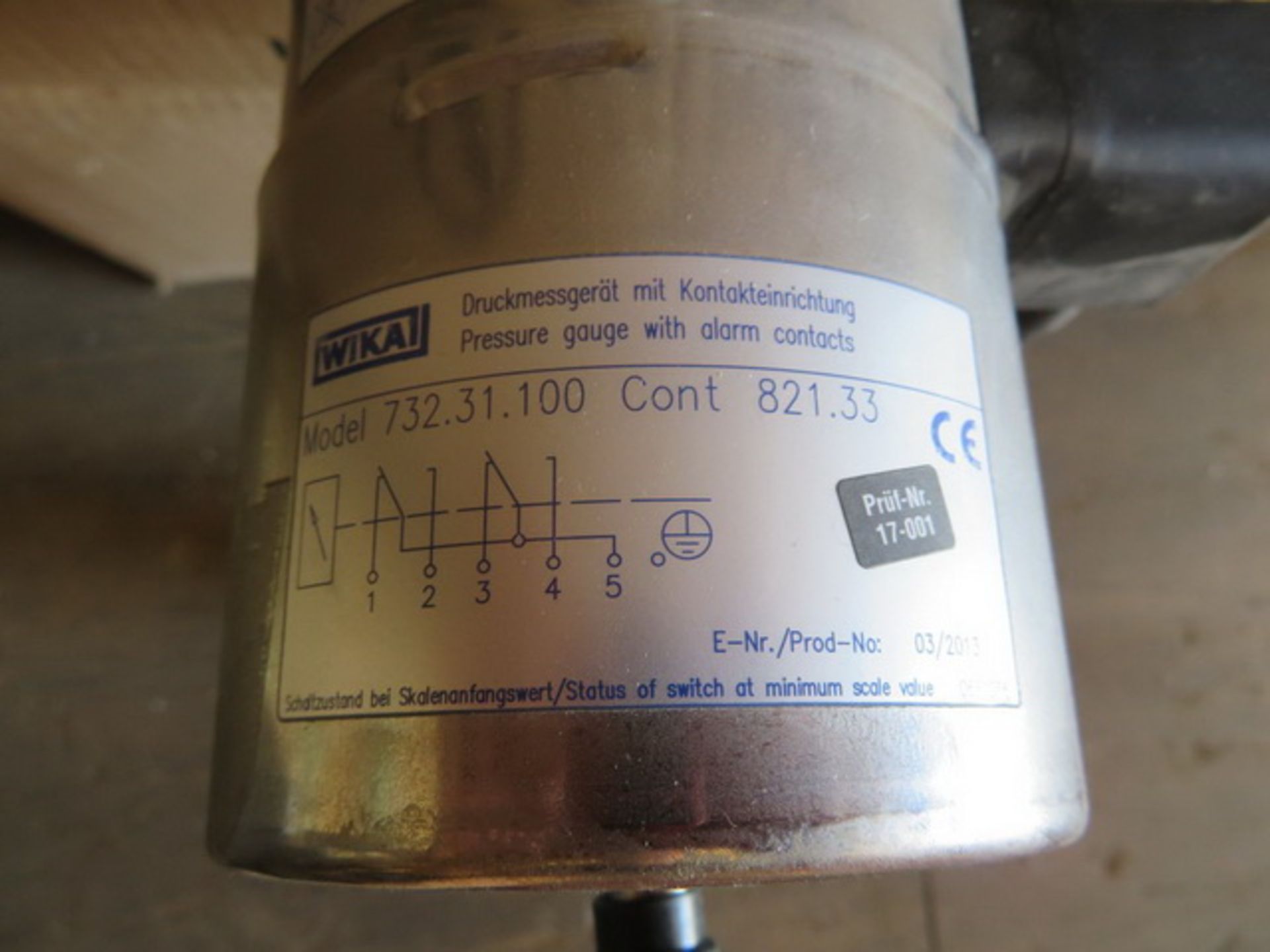 Torishima Pump Wika 732.31.100 Lot: (5) Pressure Gauges. Asset Located at 42134 Harper Lake Road, - Image 3 of 7