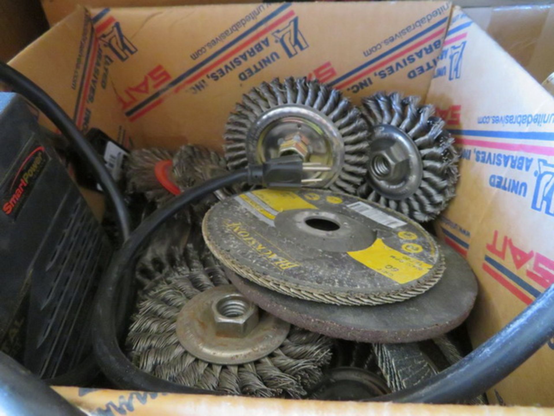 Contents of Shipping Container To Include Face Shields, Blackstone Flap Wheels, Grinding Wheels, - Image 19 of 128