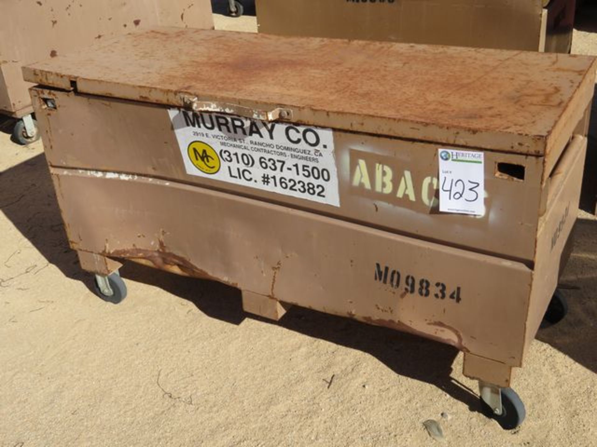 Murray Tool Chest. 60" x 24" x 33", on Castors, w/ Contents of Safety Harnesses. Asset Located at