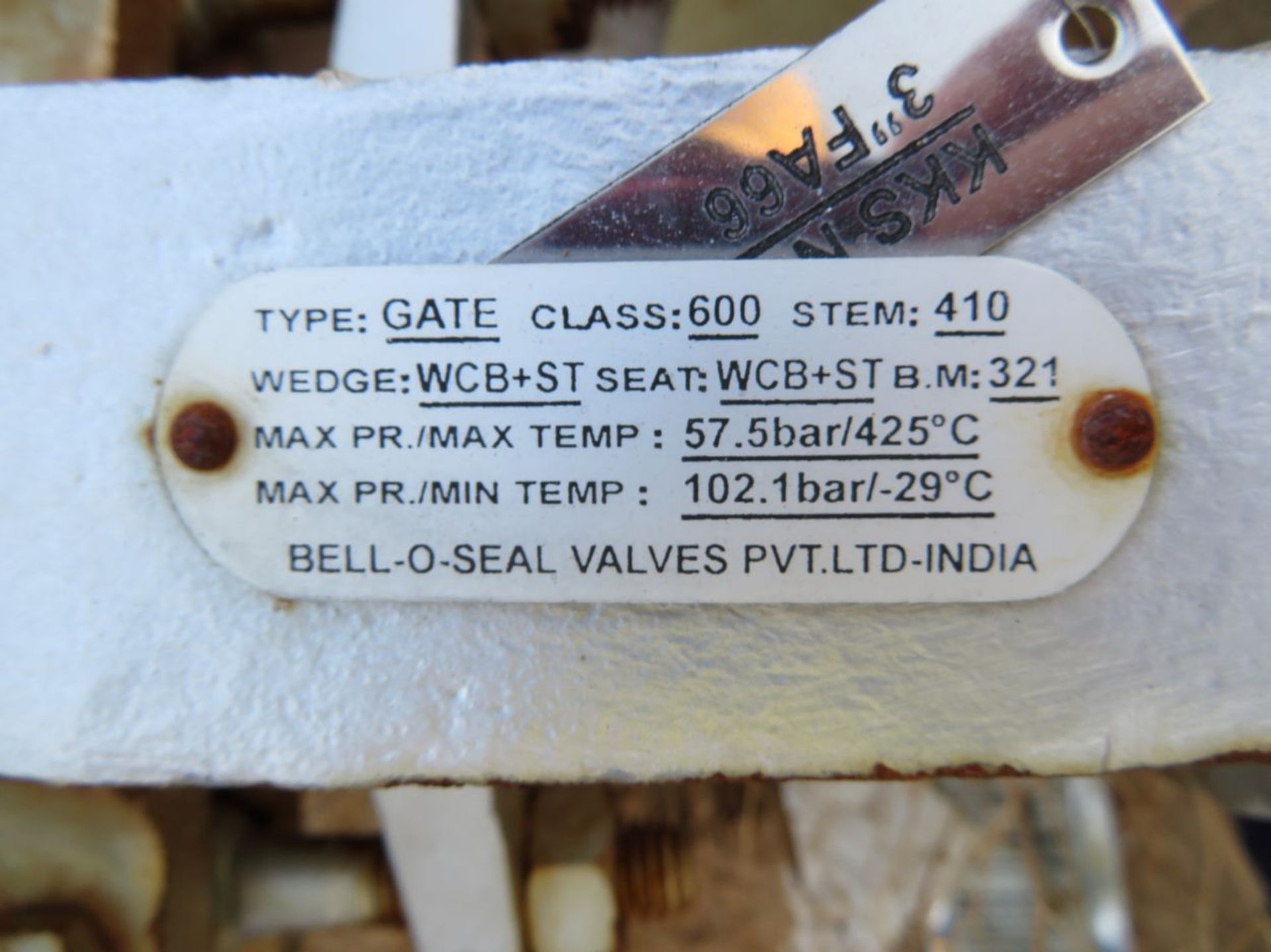 Bvalve 3" Long Neck Gate Valves. Lot: (3) 600LB Pressure Class, 57.5/102.1 Bar Max Pressure at - Image 2 of 4