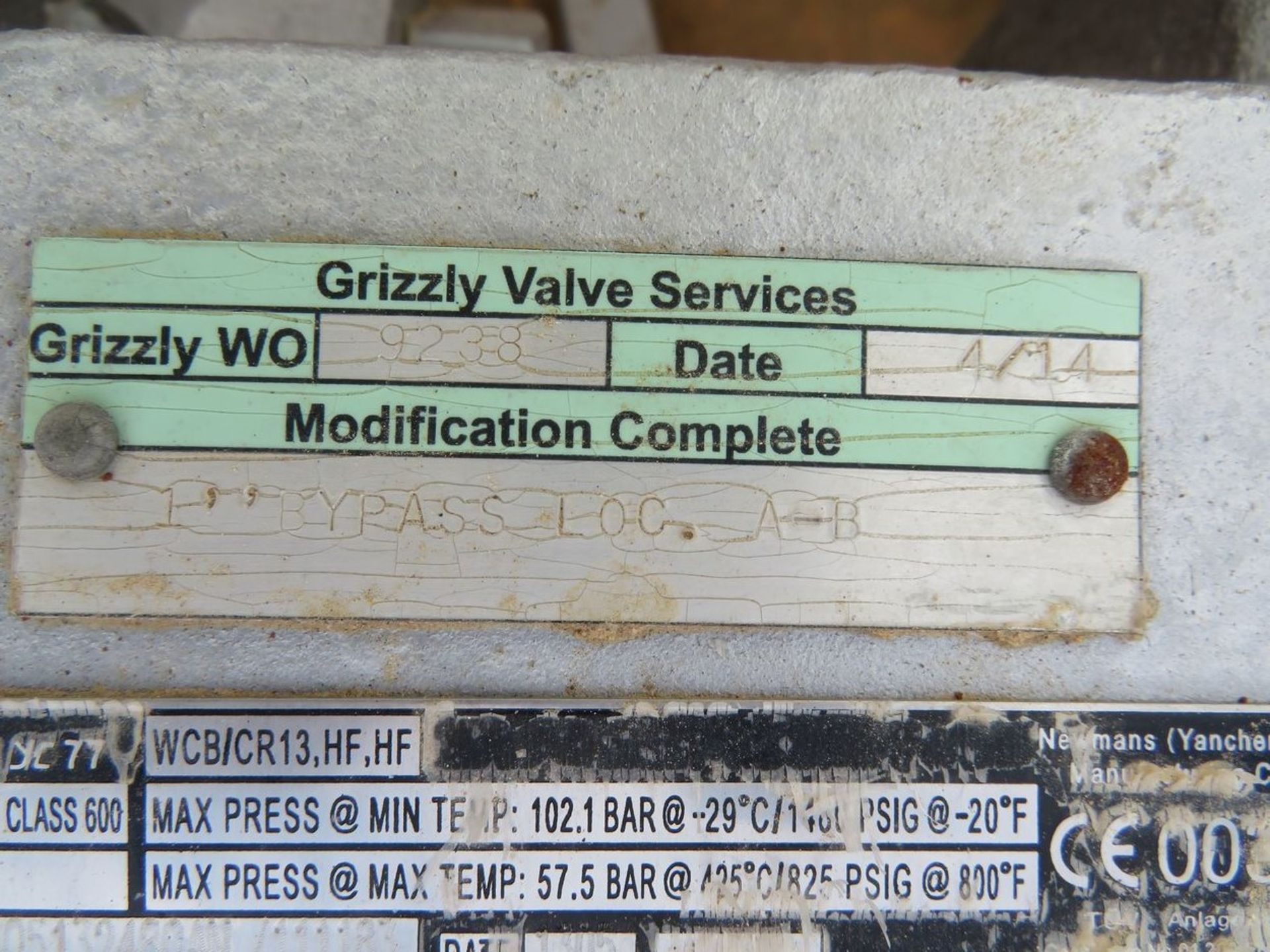 Newco 10" Gate Valve. 600LB Pressure Class, 1480 PSI/102.1 Bar Max Pressure a -20°F/-29°C , 825 - Image 4 of 5