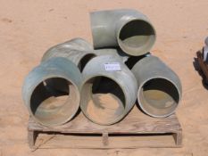 Assorted Fiberglass Pipe Fittings. Lot to Include: (2) 13" T-Unions, (4) 14" 90° Elbow Unions, (2)