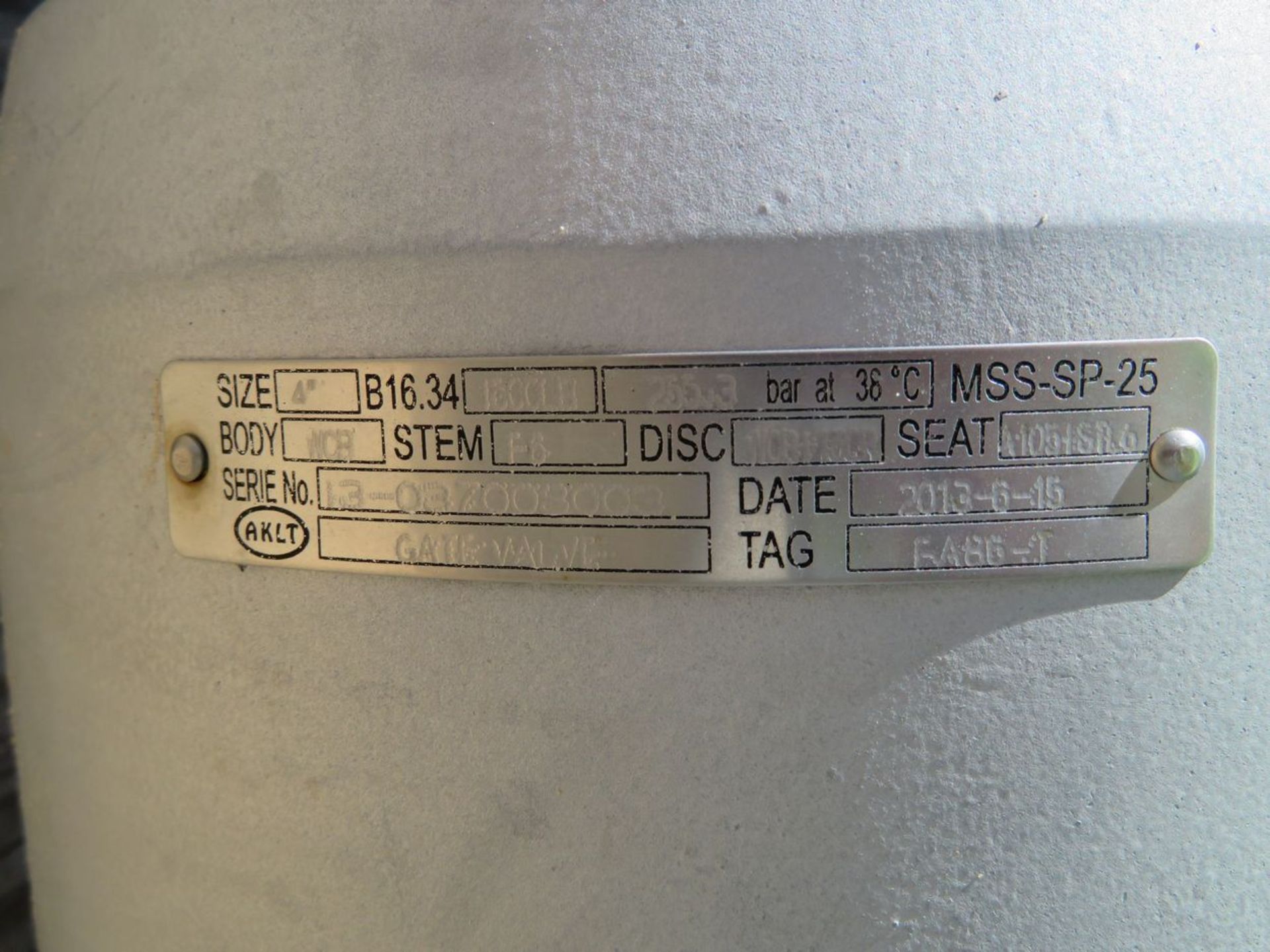 AKLT Gate Valves. Lot: (2) 3" & (2) 4", 1600LB Pressure Class, 255.3 Bar Max Pressure at 38°C. Alpha - Image 4 of 13