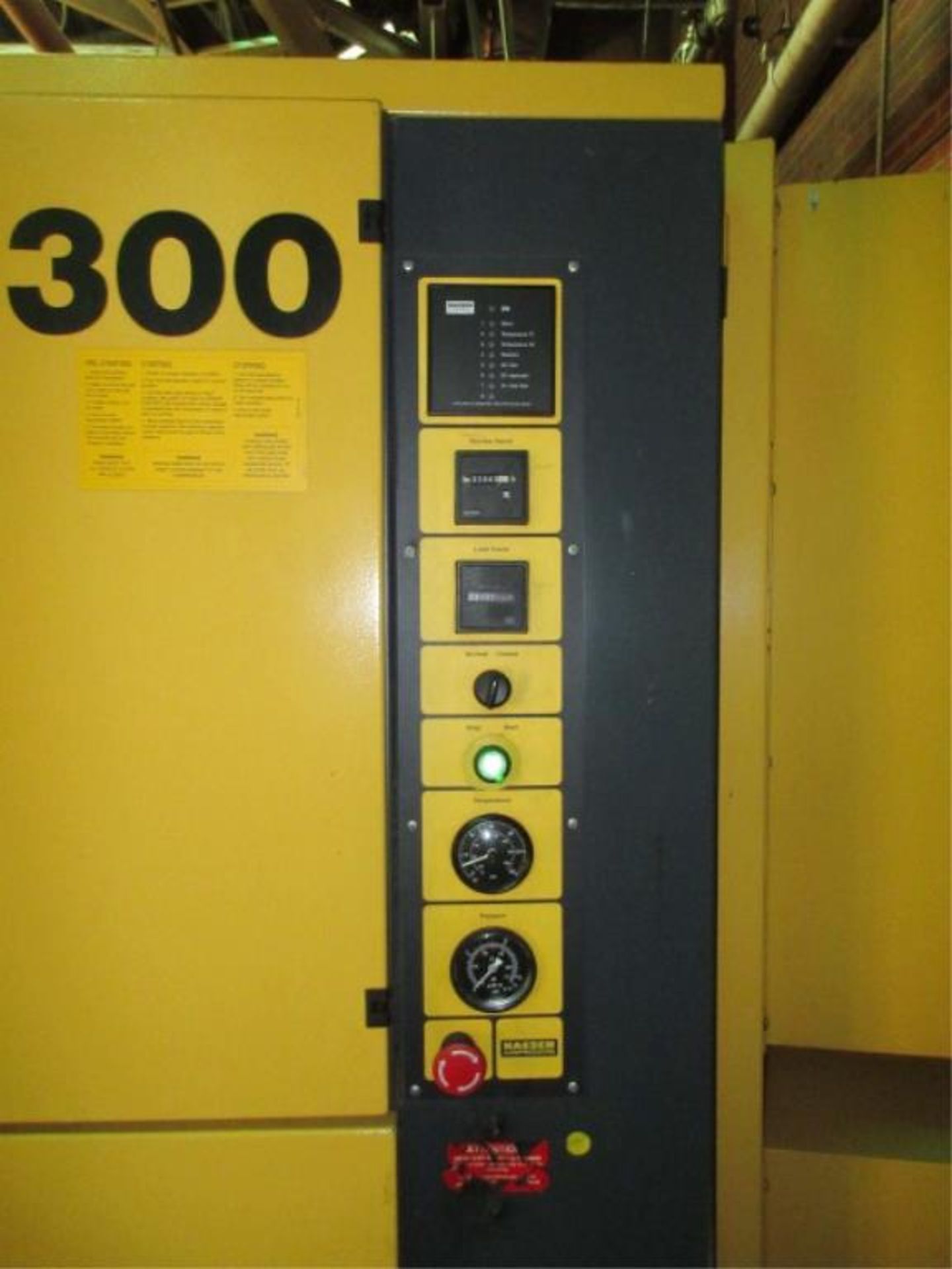 Kaeser ES 300 Sigma Profile Rotary Screw Air Compressor, (1995), service/load hrs. showing 1883/ - Image 2 of 9