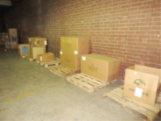 Lot Assorted Corrugated Fiber Cores, all on 7 pallets along wall. HIT# 2179465. whse 3. Asset