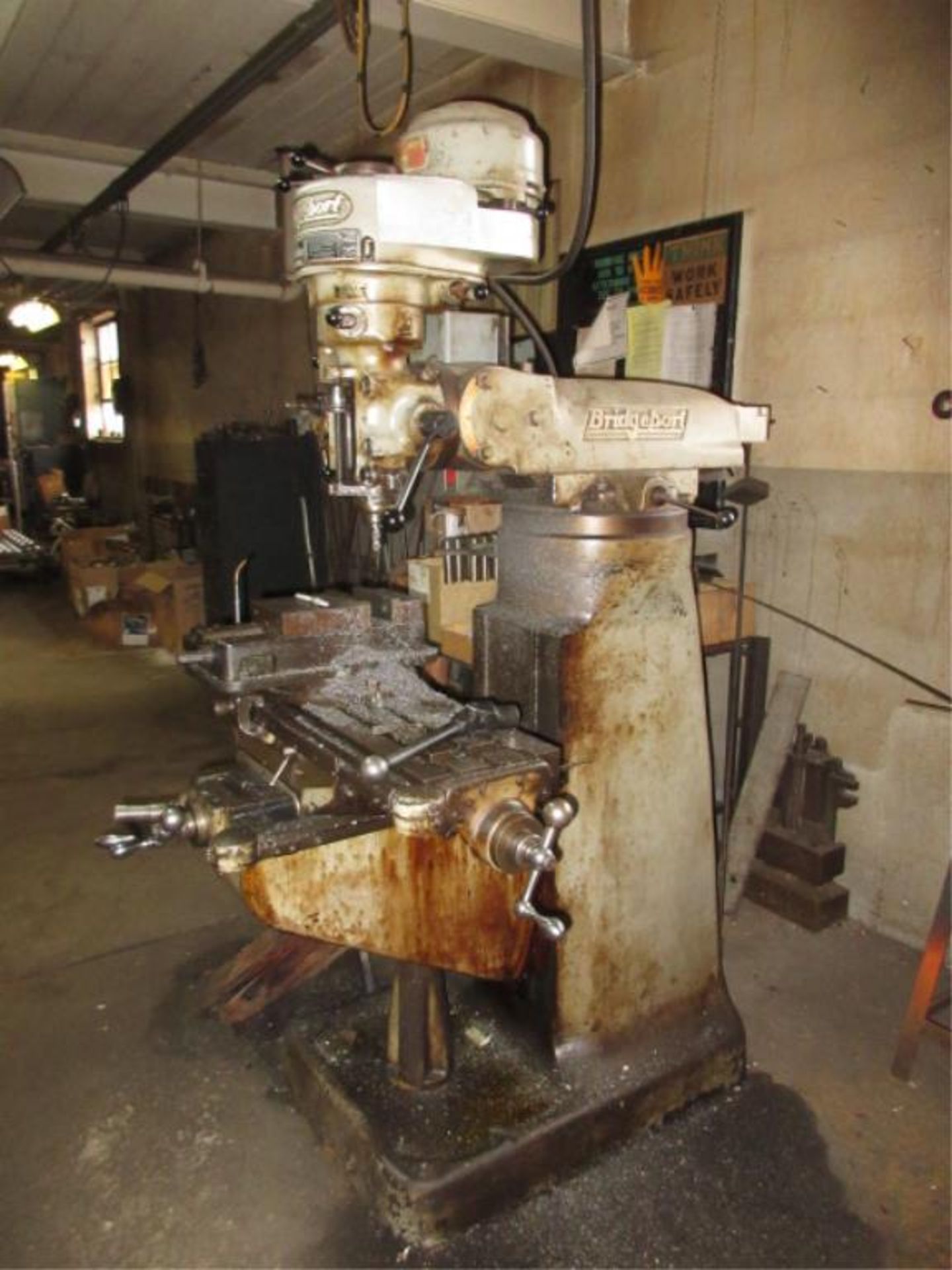 Bridgeport Vertical Milling Machine, 1-HP, 8-speed, 80-2720 rpm, includes machine vise, 5C collets