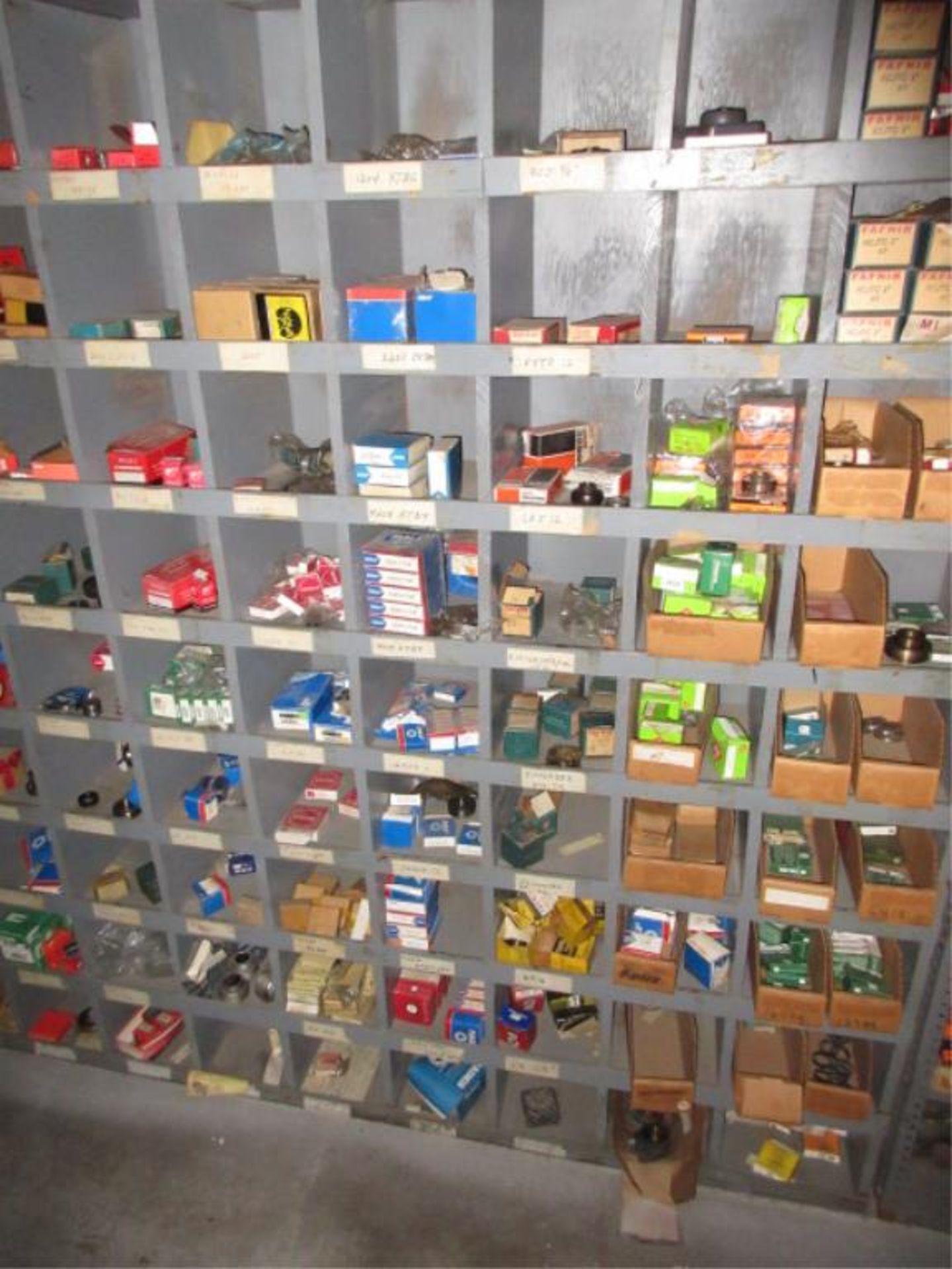 Lot Assorted Small Bearings, in one pigeon hole cabinet and one shelving unit. HIT# 2179428. - Image 4 of 5