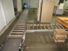 Shipping/Receiving Belt & Roller Conveyor System, includes workstations. Scale section sold