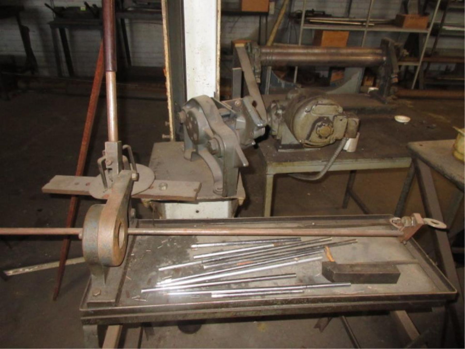 Lot (3pcs) Metal Fabrication Equipment, includes: (1) bench type power roll, (2) rod cutters. HIT# - Image 2 of 3