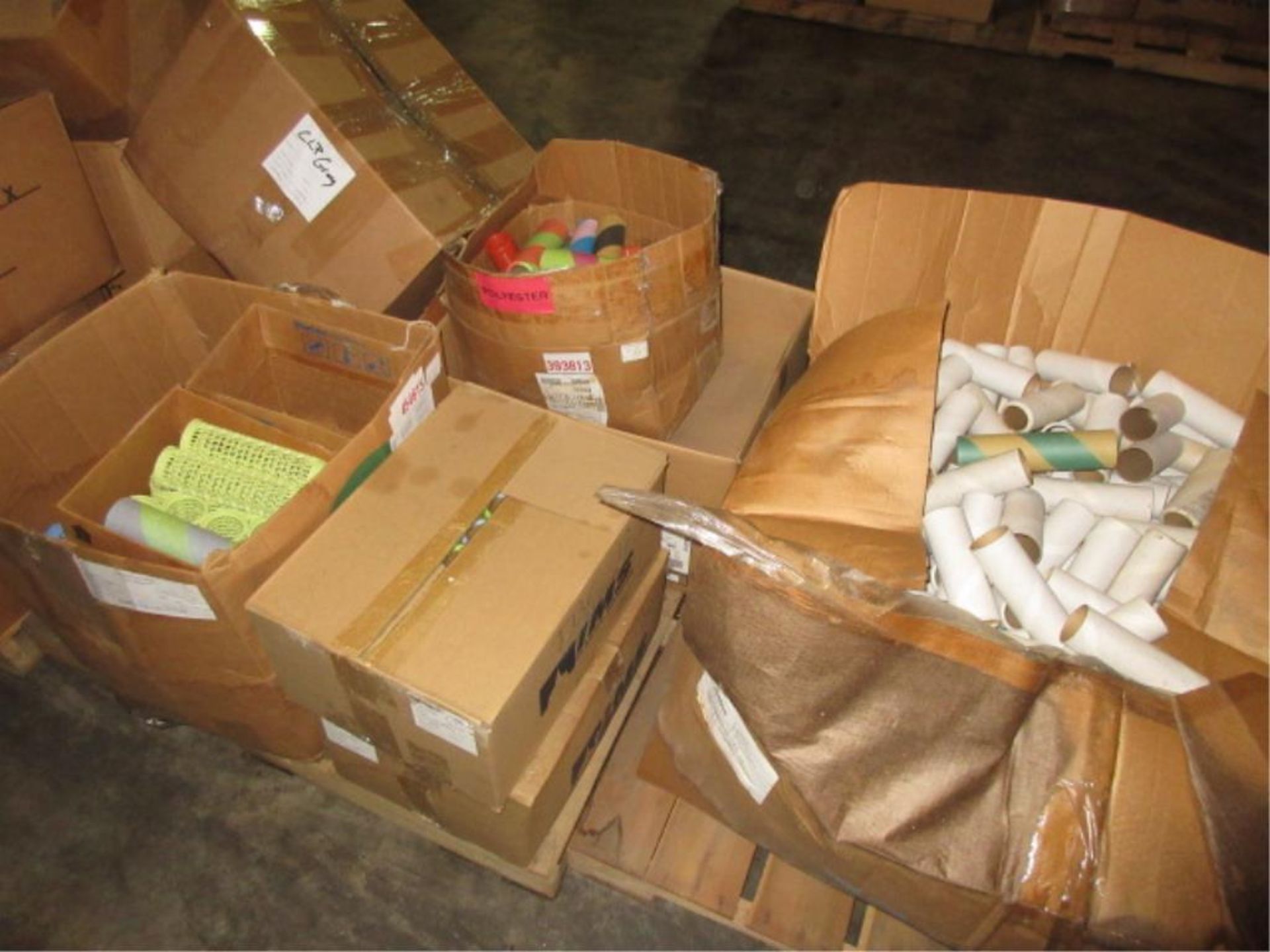 Lot Assorted Corrugated Fiber & Plastic Cores, all on 7 pallets, one row. HIT# 2179461. whse 3. - Image 6 of 8