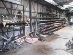 Lot Balance of Steel Contents along walls & in racks. Does not include separately tagged machinery