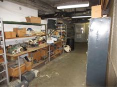 Lot Contents of Electrical Shop, includes cabinets, contents, conduit, etc. in three rooms.