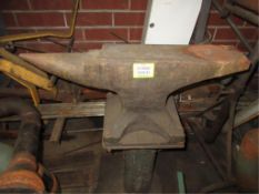 Anvil, with pedestal. HIT# 2179343. basement weld shop. Asset Located at 10 Valley St, Pulaski, VA