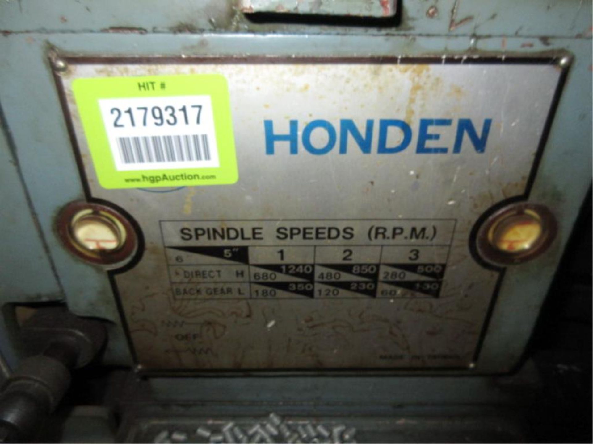 Honden L-560 LuxCut-1152 Lathe, (1979), 1-hp main motor, 110V. SN# 1551. HIT# 2179317. machine shop. - Image 4 of 8