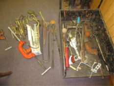 Lot (approx. 50pcs) Assorted Hand Tools, includes but not limited to: pipe wrenches, bolt cutter,