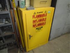 Justrite 25710 Flammable Storage Cabinet, 12-gallon capacity. HIT# 2179437. basement elec shop.