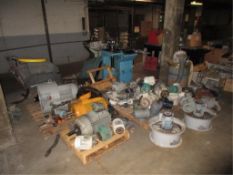 Lot Contents of Crib, includes: old machine parts & assorted electrical machine parts. Power