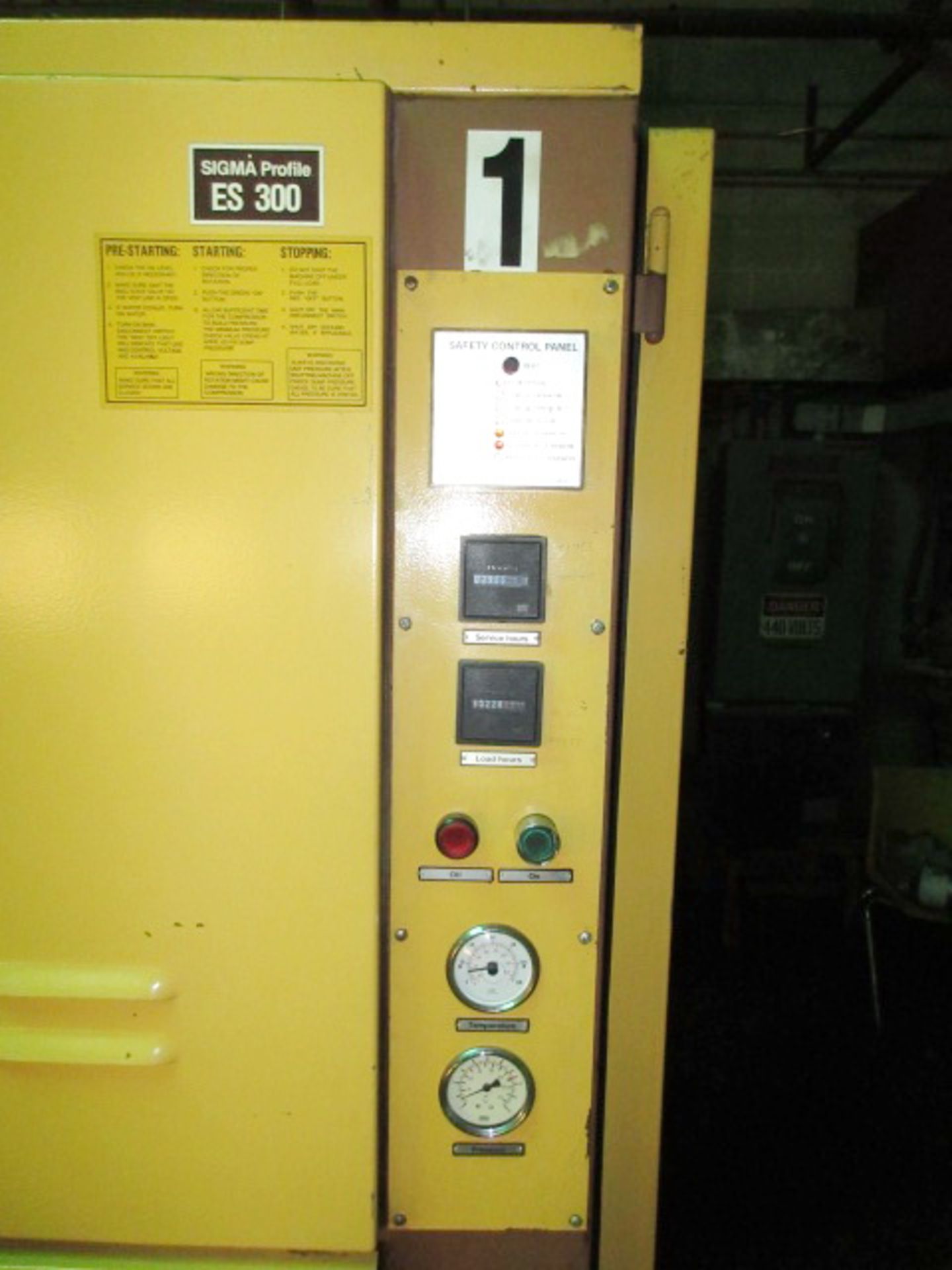 Kaeser ES 300 Sigma Profile Rotary Screw Air Compressor, (1987), 160 KW motor, service/load hrs. - Image 4 of 8