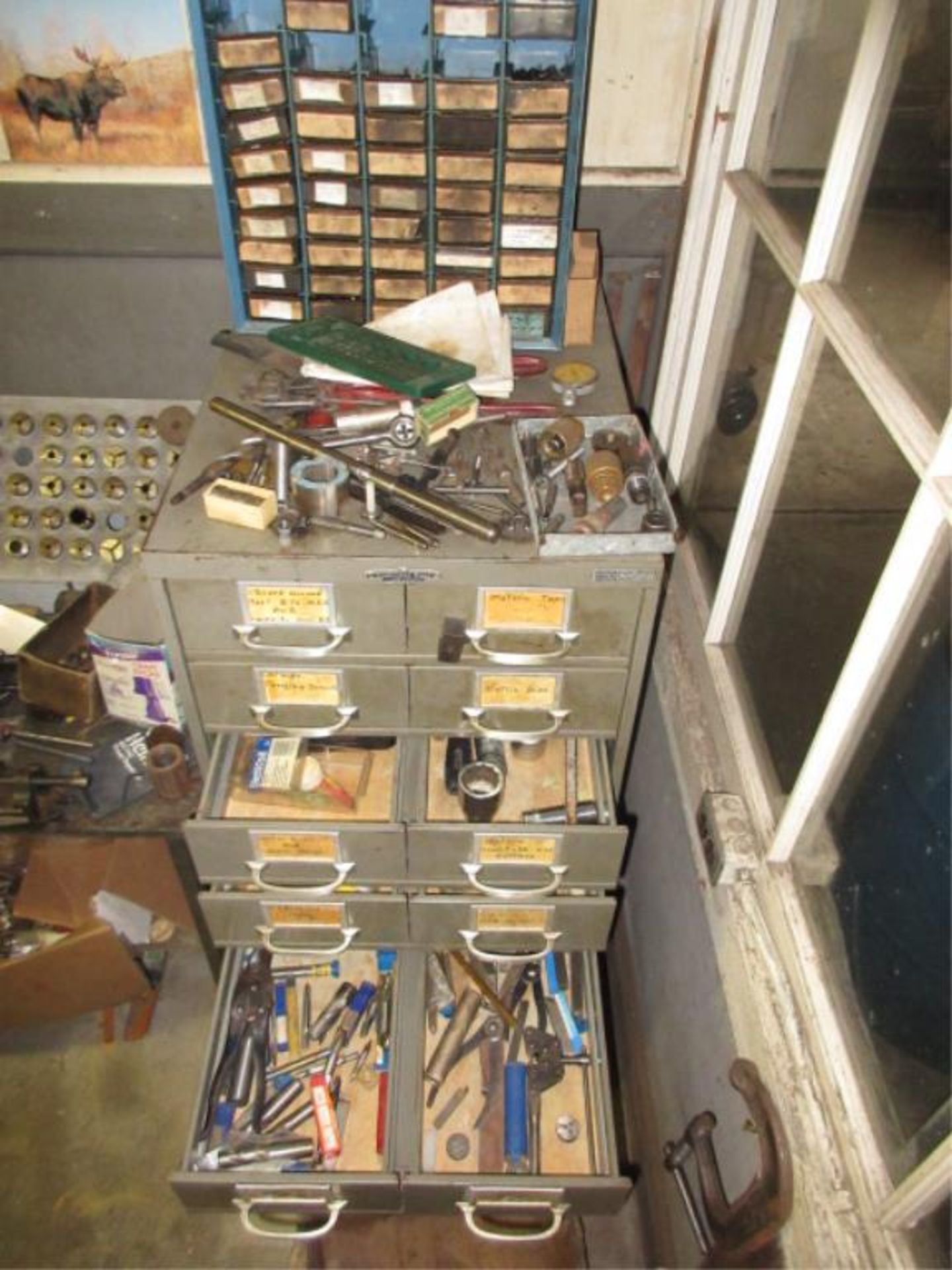 Lot Contents of Machine Shop Office, includes: perishable tooling, cabinets & contents, machine - Image 2 of 9