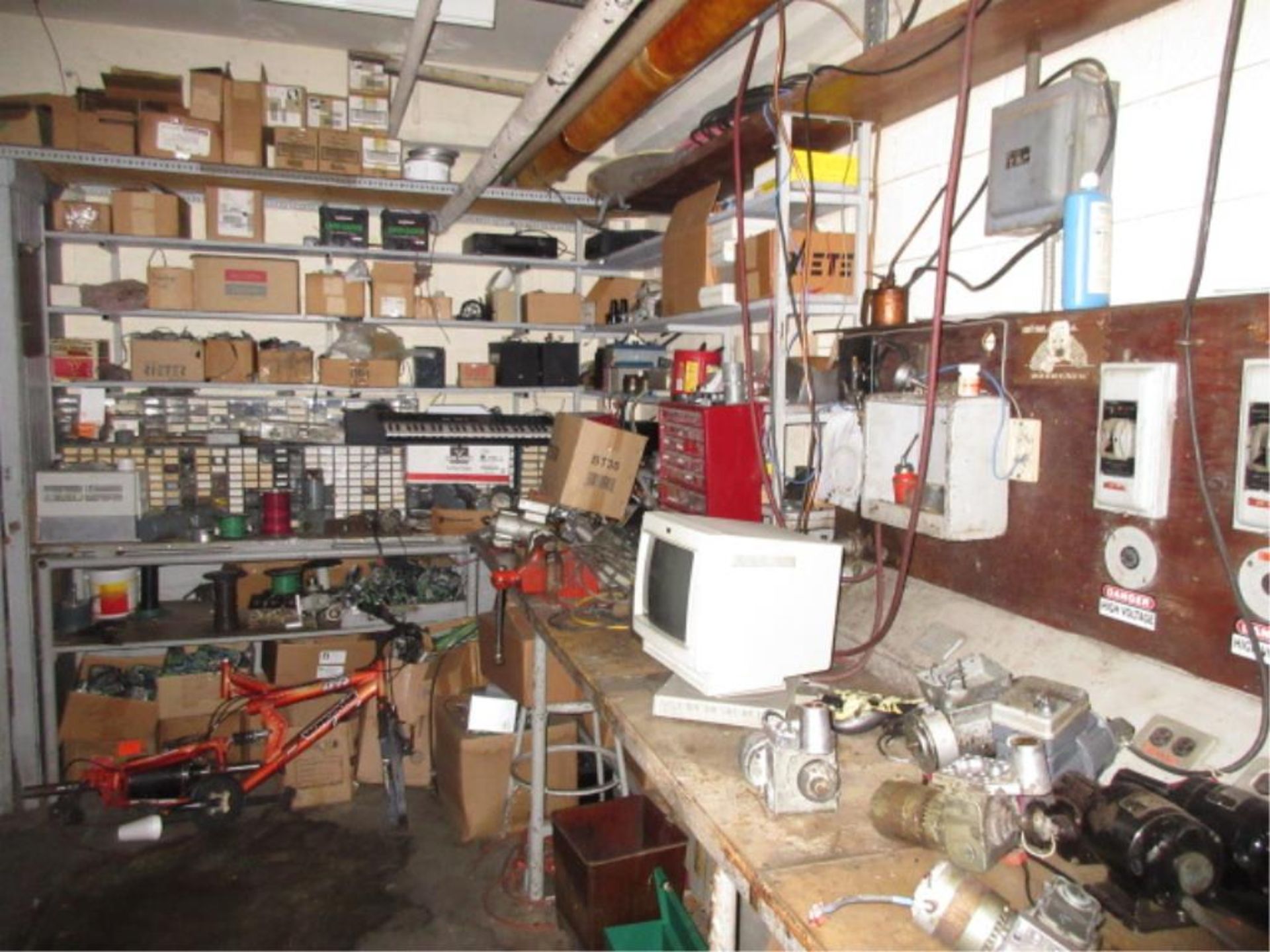 Lot Contents of Electrical Shop, includes cabinets, contents, conduit, etc. in three rooms. - Image 10 of 17