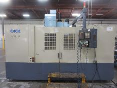 OKK VM7 CNC Vertical Machining Center. 3 Axis 7.5hp, 2 Step Max 10,000 RPM Spindle, Approx. 61" x