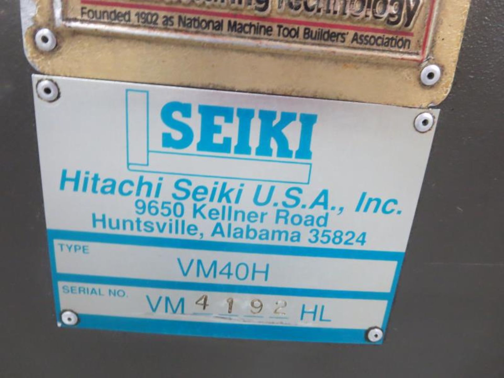 Hitachi Seiki VM40H CNC Vertical Machining Center. 3 Axis, 7.5hp, 8,000 RPM, Approx. 12" x 24" table - Image 9 of 12