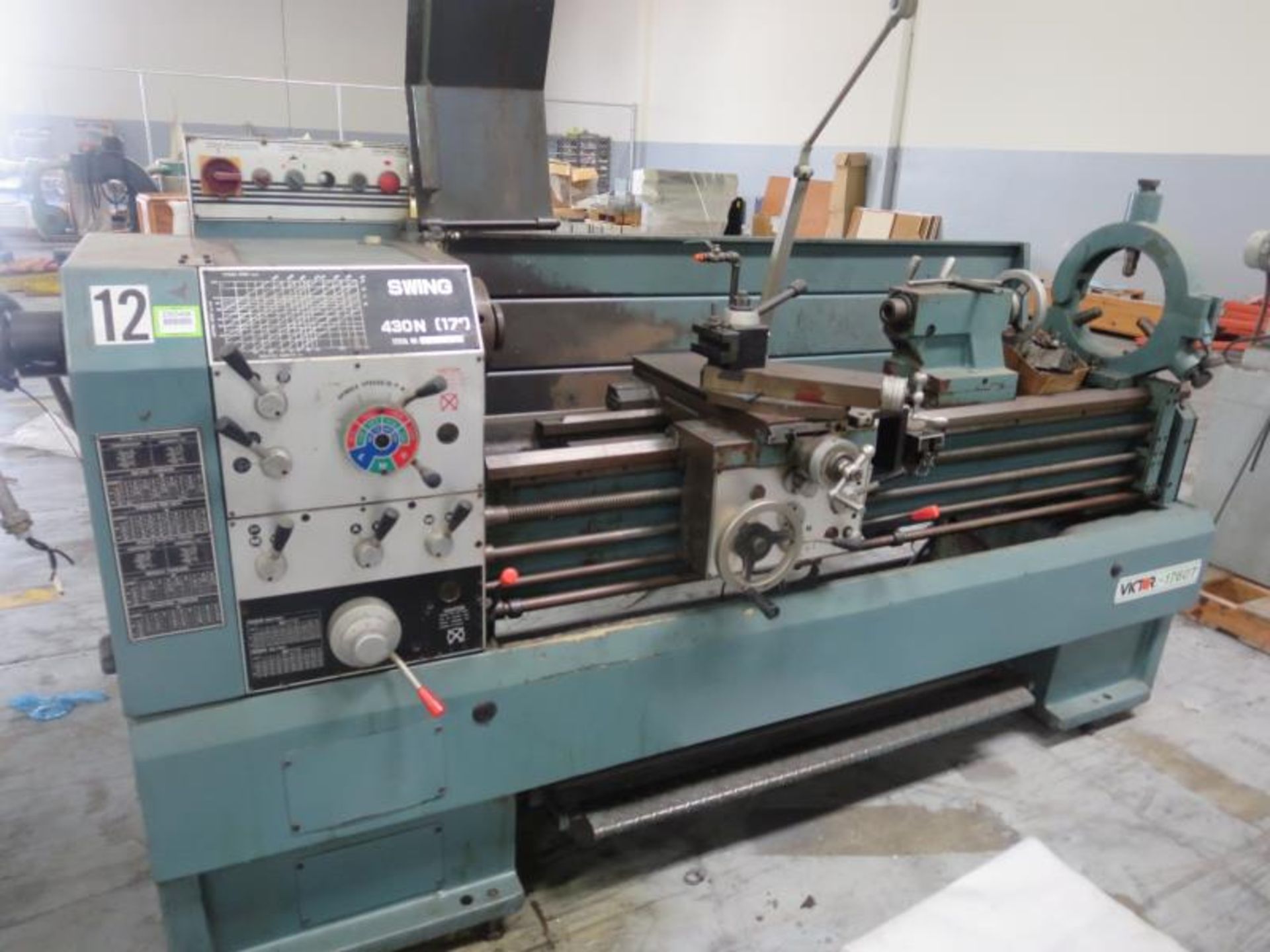 Victor 1760T Engine Lathe. 17" swing, 60" Distance between Centers, 3 Jaw chuck, Tool Support,