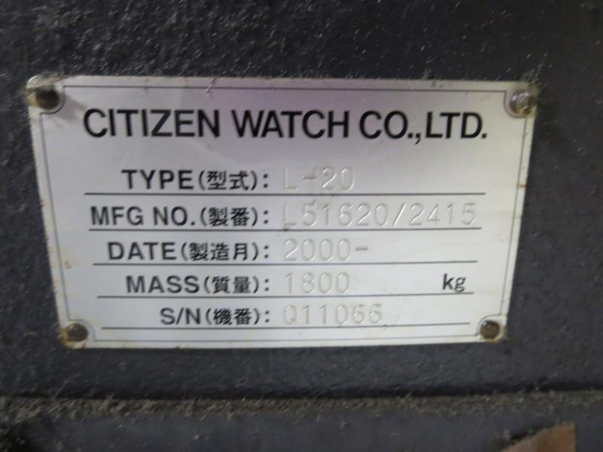 Citizen Watch Manufacturing Cincom L20 Automatic CNC Turning Center. Sliding Headstock type 13/16 - Image 6 of 12