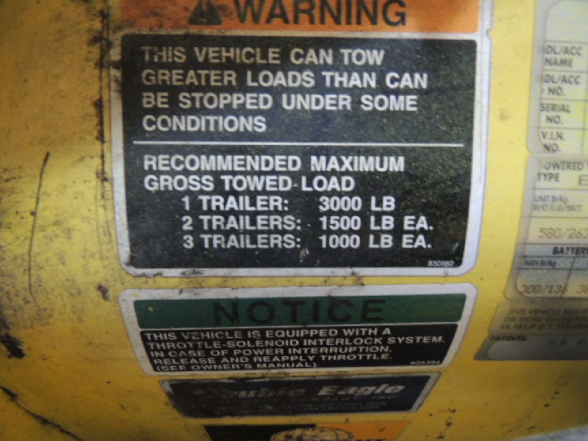 Cushman Electric tug cart, yr. 1999, internal charger. SN# 99000378. HIT# 2192272. East compressor - Image 6 of 8