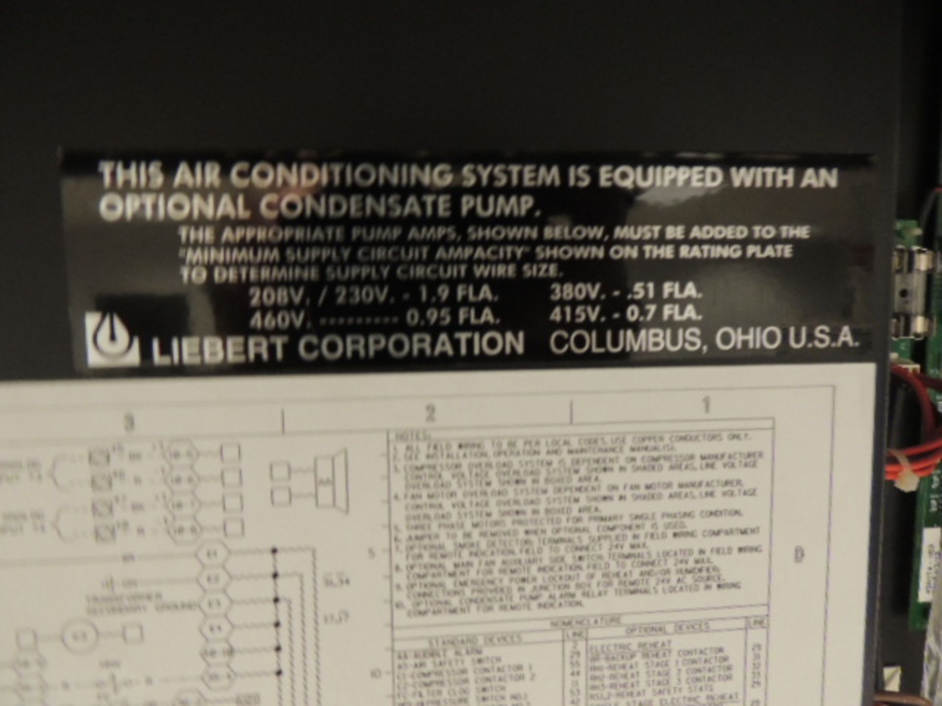 Liebert DH290AUAAEI Air conditioning system with a condensate pump, advanced micro processor - Image 7 of 7
