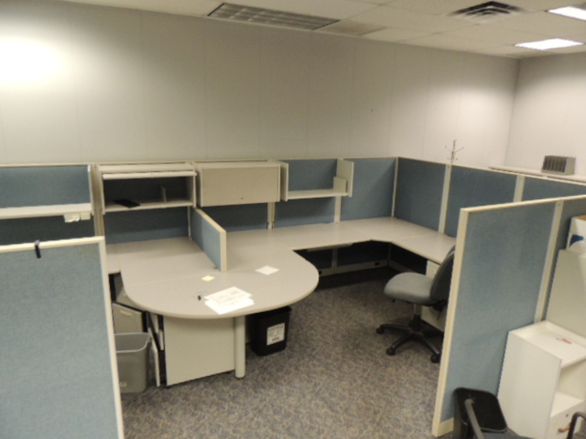 Office Cubicles & Contents. Lot: (3) offices and contents, (4) cubicles 10'x15'x8' with desks and - Image 23 of 25