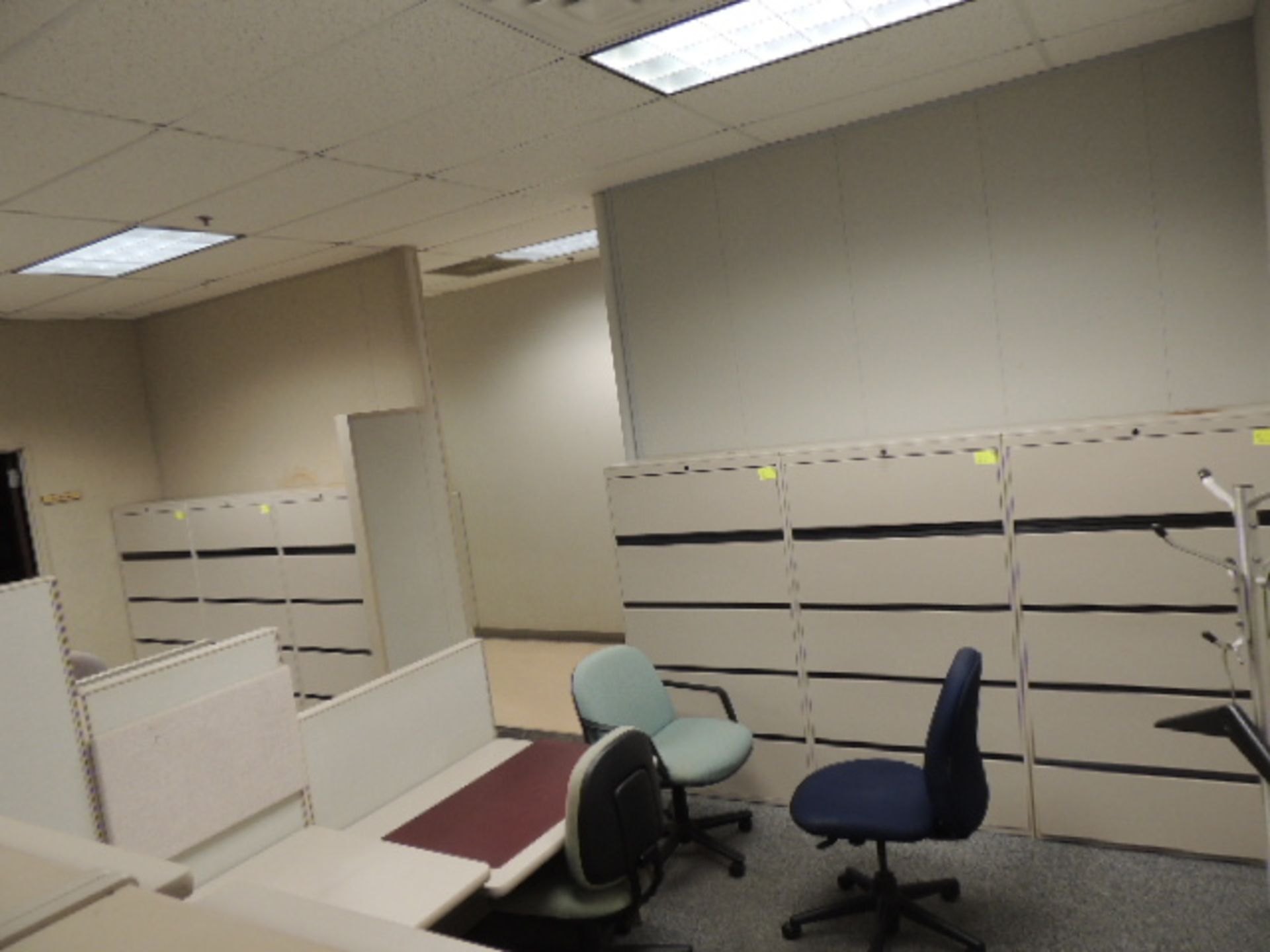 Office Cubicles & Contents. Lot: (3) offices and contents, (4) cubicles 10'x15'x8' with desks and - Image 13 of 25