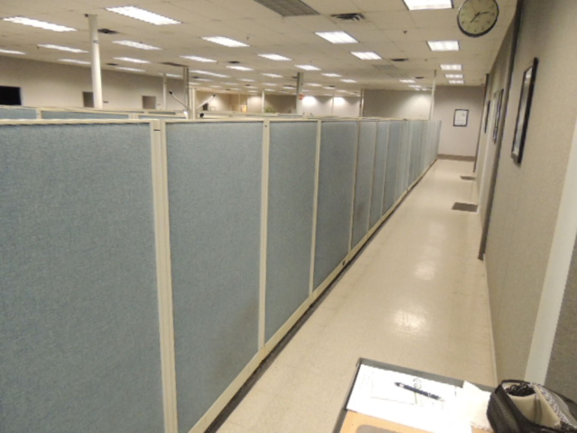 Office Cubicles & Contents. Lot: (3) offices and contents, (4) cubicles 10'x15'x8' with desks and - Image 2 of 25