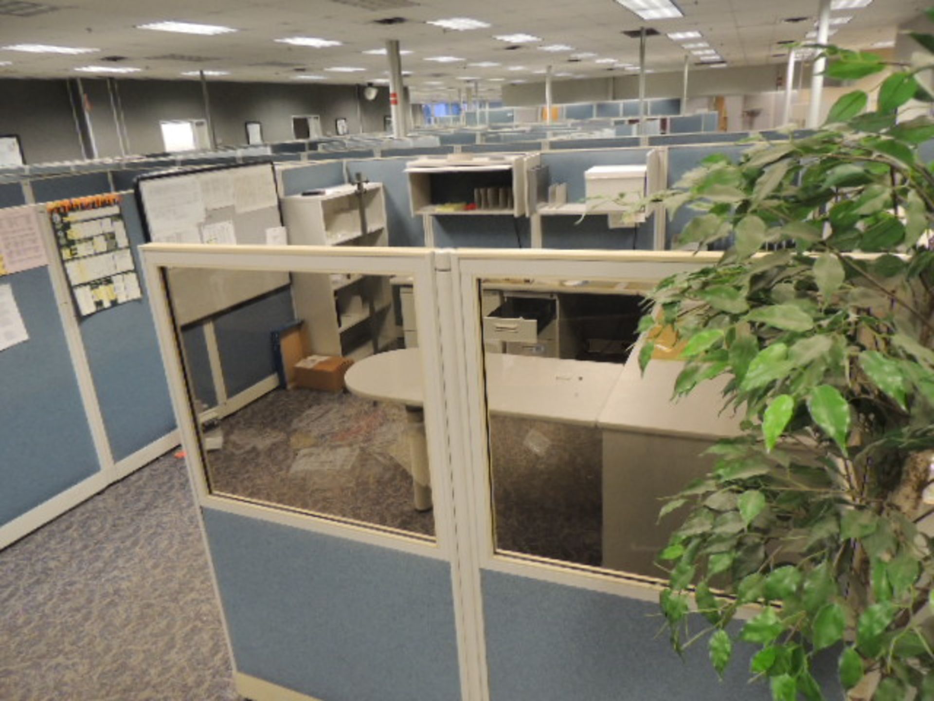 Office Cubicles & Contents. Lot: (3) offices and contents, (4) cubicles 10'x15'x8' with desks and - Image 19 of 25