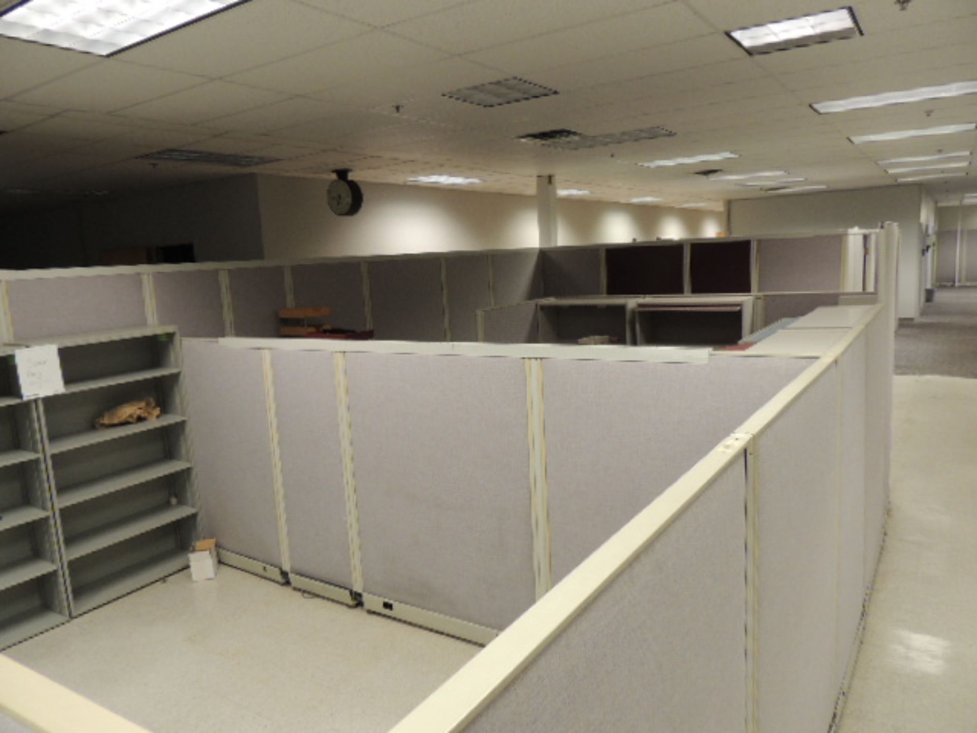 Office Cubicles & Contents. Lot: (8) offices w/ wooden and metal desks, file cabinets and lateral - Image 4 of 47