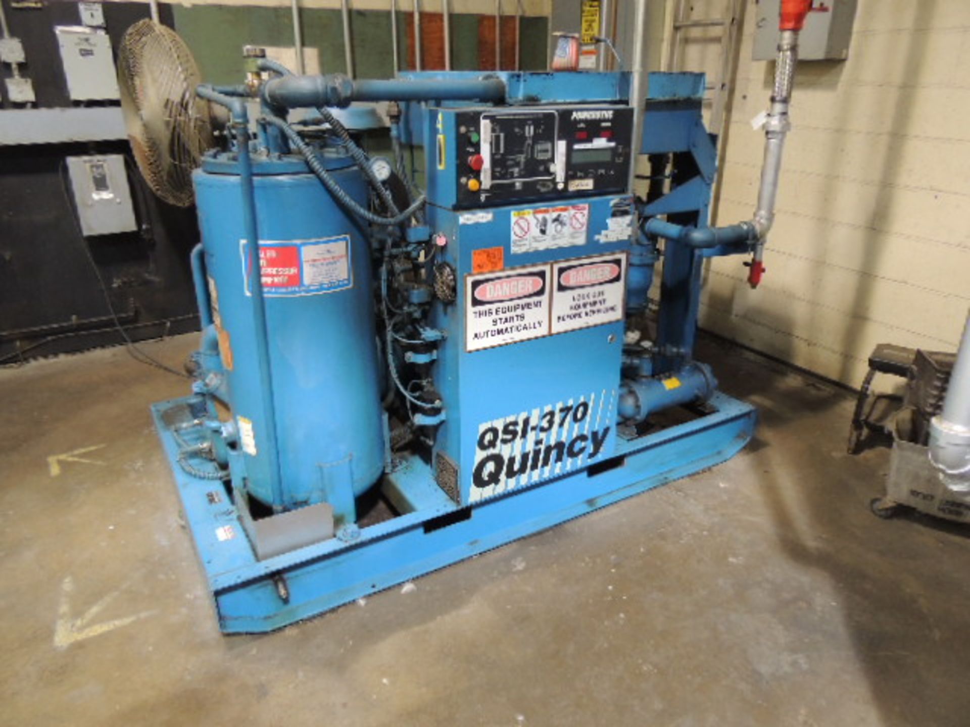 Quincy QS1 370OANA31EC Compressor. Power sync digital read control, hrs. 48,650.21,150 psi,