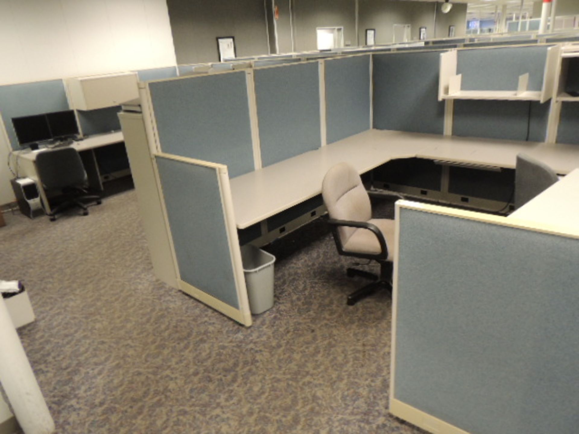 Office Cubicles & Contents. Lot: (3) offices and contents, (4) cubicles 10'x15'x8' with desks and - Image 20 of 25