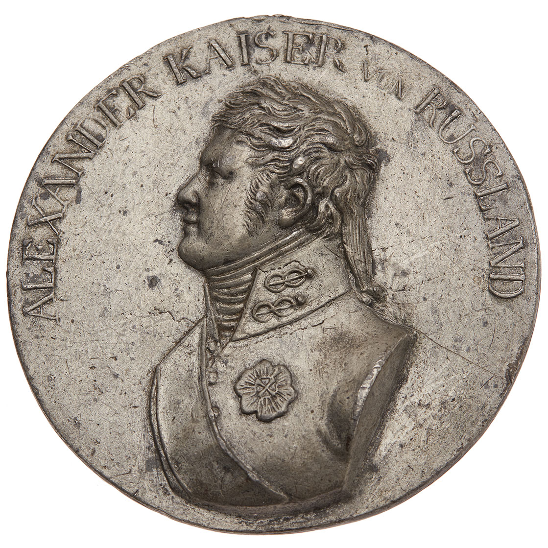 ALEXANDER I Tin alloy medallion diameter: 8.2 cm АЛЕКСАНДР [...] - Image 4 of 4