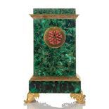 MALACHITE EMPIRE STYLE MANTEL CLOCK - Russia, Imperial Lapidary factory of Peterhof, [...]