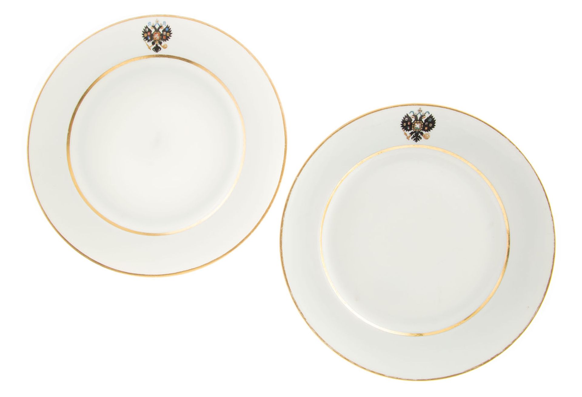 WO PLATES FROM THE ‘SERVICE OF A NEW TYPE WITH RUSSIAN COAT OF ARMS’: CORONATION [...]