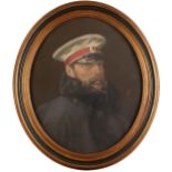 RUSSIAN SCHOOL - Portrait of Emperor Alexander II in a grearcoat and service cap of [...]