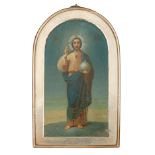 ICON CHRIST PANTOCRATOR - Moscow, 1908-1917 silver oklad stamped with master’s [...]