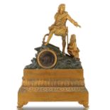 MANTEL CLOCK ‘PETER THE GREAT ON LAKE LADOGA’ - France, Paris, 1840s. Gilt [...]