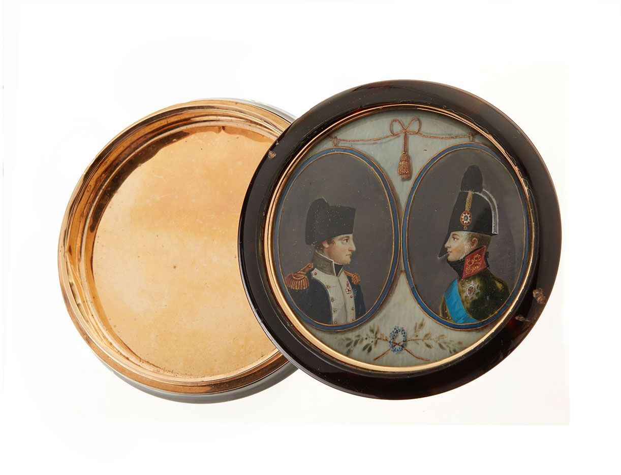Portrait of Alexander I and Napoleon Bonaparte miniature ivory; watercolour, gouache [...] - Image 4 of 5