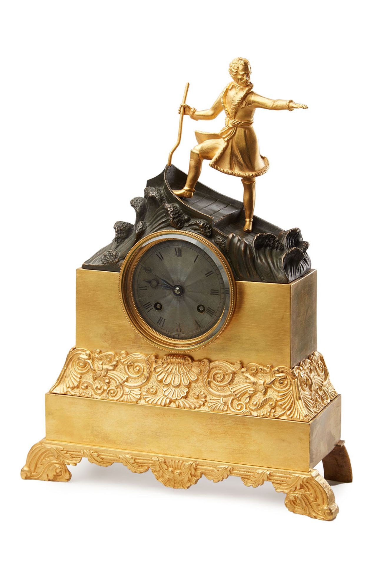 MANTEL CLOCK ‘PETER THE GREAT ON LAKE LADOGA’ - France, Paris, 1840s. Gilt [...] - Bild 5 aus 5