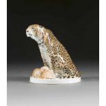 OTTO PILZ 1876 Sonneberg - 1934 Dresden LEOPARDIN MIT JUNGEN Deutsch, Meissen, 1. Hälfte 20. Jh. (