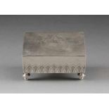 A JUDAICA SILVER BOX Russian, Minsk, Werner, 1891 Of rectangular form. The hinged cover engraved