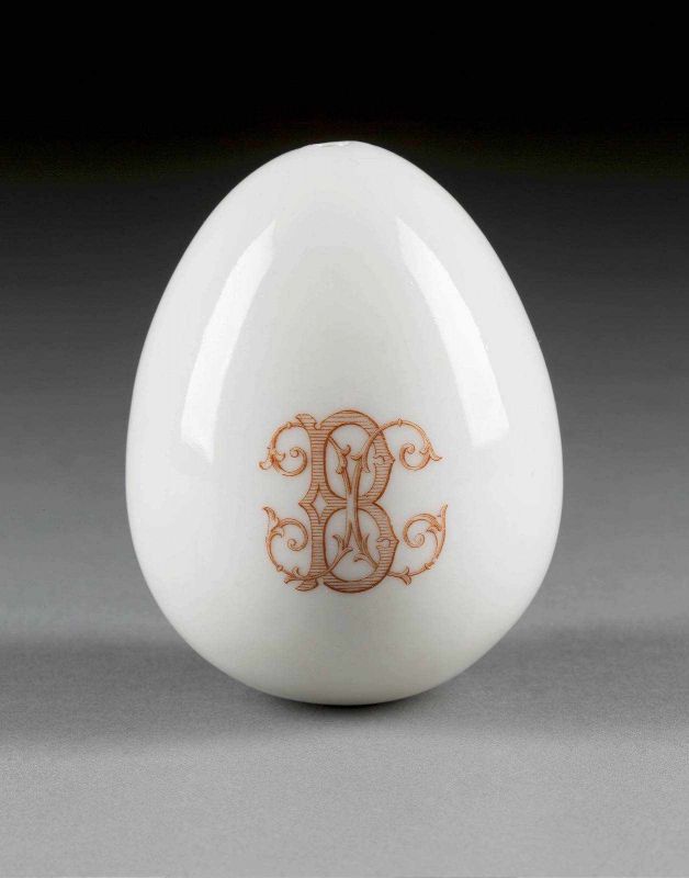 A PORCELAIN EASTER EGG Russian, 1900 With Cyrillic inscription, dated '1900'. Minor hairline - Image 2 of 2