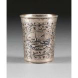 A SILVER AND NIELLO BEAKER Russian, Moscow, Andrey Mikhailovitch Postnikov, 1863 The body