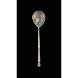 A SILVER-GILT AND CLOISONNÉ ENAMEL SPOON Russian, Moscow, late 19th century The bowl of the silver-